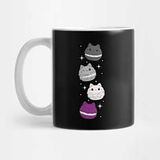 Subtle Asexual Pride Flag Cute Cat Kawaii Macaron Mug